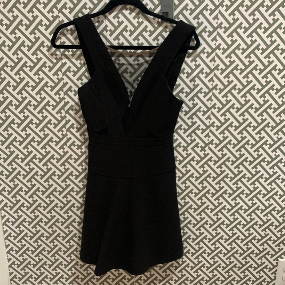 BCBG black mini fit and flare dress